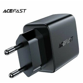  СЗУ ACEFAST A33 AF-A33-BK QC18W USB-A+USB-A dual port charger EU Black 