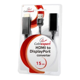  Конвертер Cablexpert DSC-HDMI-DP HDMI--DisplayPort HD19M+USBxHD20F черный 