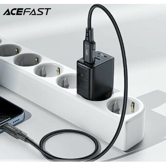  СЗУ ACEFAST A33 AF-A33-BK QC18W USB-A+USB-A dual port charger EU Black 