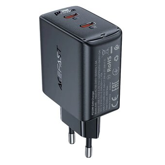  СЗУ ACEFAST A49 AF-A49-BK PD35W GaN (USB-C+USB-C) dual port charger EU Black 