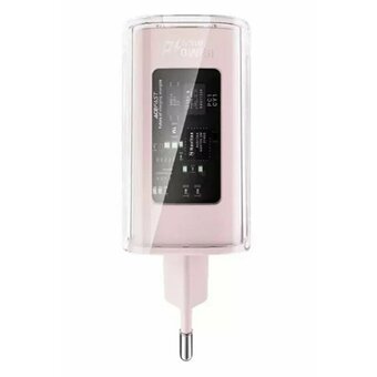  СЗУ ACEFAST A45 AF-A45-CB Sparkling series PD65W GaN (2*USB-C+USB-A) charger EU Cherry blossom 