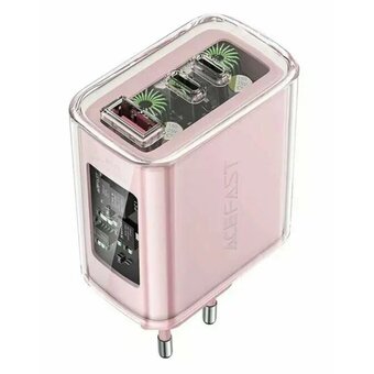  СЗУ ACEFAST A45 AF-A45-CB Sparkling series PD65W GaN (2*USB-C+USB-A) charger EU Cherry blossom 
