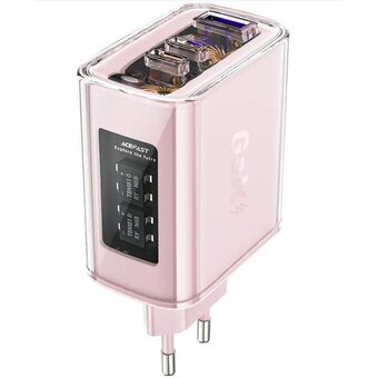  СЗУ ACEFAST A45 AF-A45-CB Sparkling series PD65W GaN (2*USB-C+USB-A) charger EU Cherry blossom 