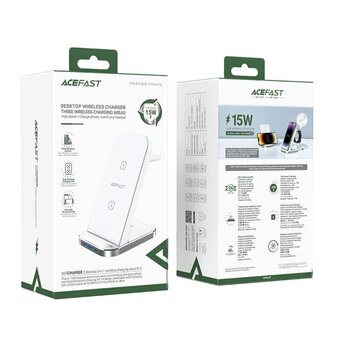  Беспроводное ЗУ ACEFAST E15 AF-E15-WH desktop 3-in-1 wireless charging stand White 