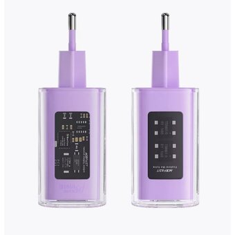  СЗУ Acefast A45 AF-A45-PA Sparkling series PD65W GaN 2*USB-C+USB-A charger EU Purple alfalfa 