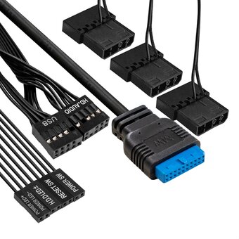  Корпус ExeGate EVO-8227 EX295765RUS Miditower (ATX, без БП, 2*USB+1*USB3.0+HD Audio, черный, 3 вент. с RGB подсветкой, бок. панель - зак. стекло) 