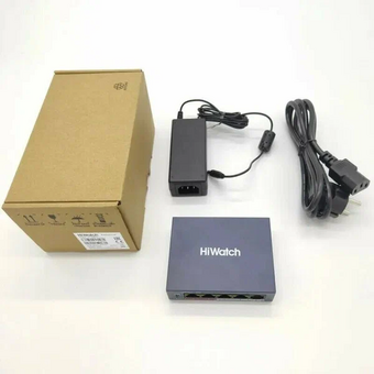  Коммутатор HiWatch DS-S504P(B) 05 портов 