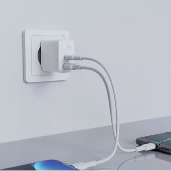  СЗУ Acefast A5 AF-A5-WH PD32W USB-C+USB-A dual port charger EU White 