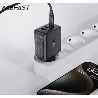  СЗУ ACEFAST A57 PD35W GaN (2*USB-A+USB-C) - Black 