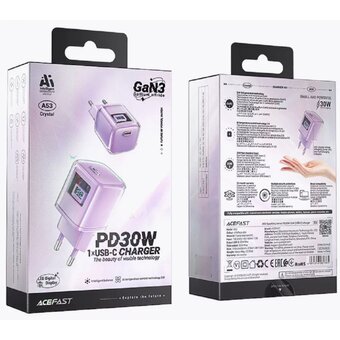  СЗУ ACEFAST A53 Sparkling series PD30W GaN (USB-C) - Alfa Purple 