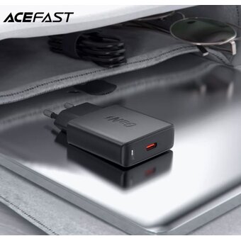  СЗУ ACEFAST A65 PD20W GaN single USB-C ultra-thin - Black 