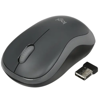  Мышь беспроводная Logitech M186 (910-004131) черный/серый (1000dpi) USB2.0 (2but) 