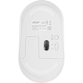 Мышь беспроводная Acer OMR308 (ZL.MCECC.023) белый (1600dpi) USB (4but) 