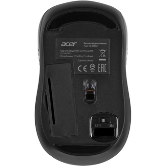  Мышь беспроводная Acer OMR302 (ZL.MCECC.01X) черный (1200dpi) USB (3but) 