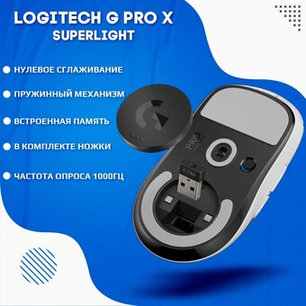  Мышь беспроводная Logitech G PRO X SUPERLIGHT белый (25600dpi) USB (4but) 