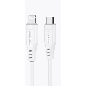  Кабель ACEFAST C3-01 USB-C to Lightning TPE charging data cable White 
