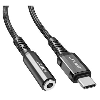  Кабель ACEFAST C1-07 USB-C to DC3.5 aluminum alloy headphones adapter cable Black 