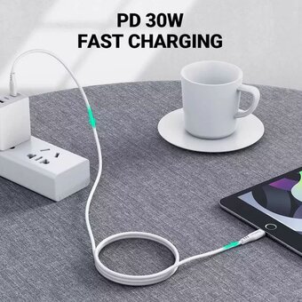  Кабель ACEFAST C3-01 USB-C to Lightning TPE charging data cable White 