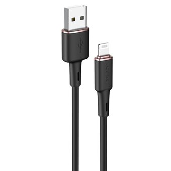  Кабель ACEFAST C2-02 USB-A to Lightning zinc alloy silicone charging data cable Black 