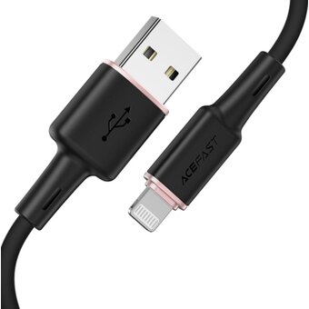  Кабель ACEFAST C2-02 USB-A to Lightning zinc alloy silicone charging data cable Black 
