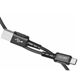  Дата-кабель Acefast C1-04 Type-C aluminum alloy, 1.2m (чёрный) 