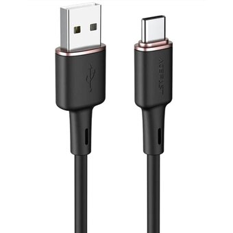  Кабель ACEFAST C2-04 USB-A to USB-C zinc alloy silicone charging data cable Black 
