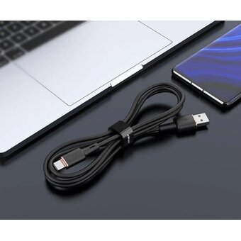 Кабель ACEFAST C2-04 USB-A to USB-C zinc alloy silicone charging data cable Black 