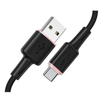  Кабель ACEFAST C2-04 USB-A to USB-C zinc alloy silicone charging data cable Black 