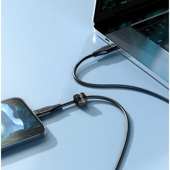  Кабель ACEFAST C3-01 USB-C to Lightning TPE charging data cable Black 