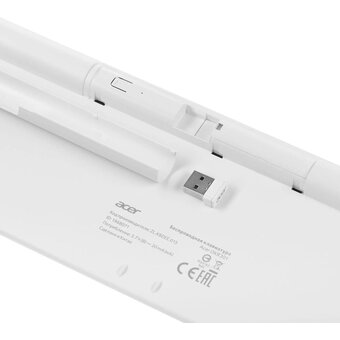  Клавиатура Acer OKR301 USB белый/серебристый (ZL.KBDEE.015) 