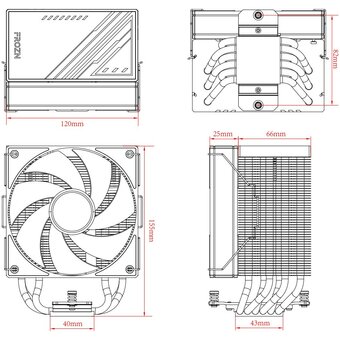  Кулер ID-Cooling Frozn A610 Black Soc-AM5/AM4/1151/1200/2066/1700 4-pin 29.85dB Al+Cu 250W 925gr Ret 