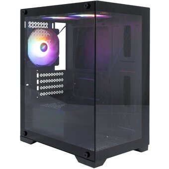  Корпус 1STPLAYER Miku Mi2 Black (Mi2-BK-3F1) / mATX / 3x120mm LED fans 