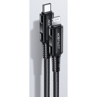  Кабель ACEFAST C4-01 USB-C to Lightning aluminum alloy charging data cable (1.8m) Black 