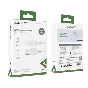  Кабель ACEFAST C3-04 USB-A to USB-C TPE charging data cable White 