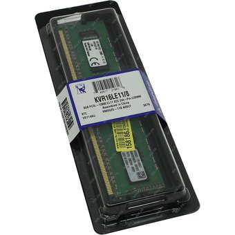  ОЗУ Kingston KVR16LE11/8 DDR3 DIMM 8GB PC3-12800, 1600MHz, ECC, CL11, 1.35V 