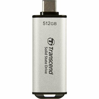  SSD Transcend 512Gb ESD300 TS512GESD300S серебристый (USB3.2 gen 2, Type C, 1050/950Mbs, 3D NAND, 60x20x7.8mm, 9g) 