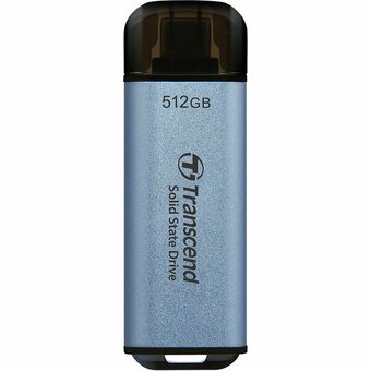  SSD Transcend 512Gb ESD300 TS512GESD300С голубой (USB3.2 gen 2, Type C, 1050/950Mbs, 3D NAND, 60x20x7.8mm, 9g) 