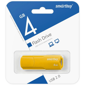  USB-флешка SMARTBUY SB4GBCLU-Y UFD 2.0 4GB Clue Yellow 