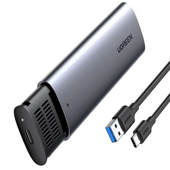  Бокс UGREEN CM400 10903 USB-C to M.2 NGFF 5G Enclosure USB-A to USB-C Cable 50cm Space Gray 