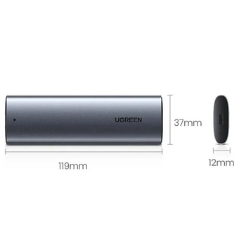  Бокс UGREEN CM400 10903 USB-C to M.2 NGFF 5G Enclosure USB-A to USB-C Cable 50cm Space Gray 