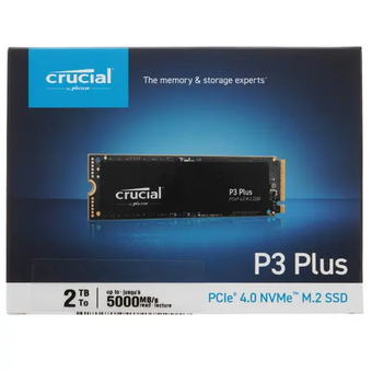  SSD Crucial P3 Plus (CT2000P3PSSD8) 2.0Tb M.2 (PCI-E 4.0 x4, up to 5000/4200MBs, 3D NAND, NVMe, 440TBW, 22х80mm) 