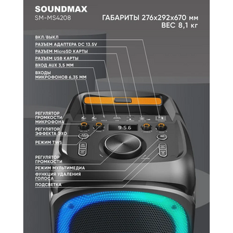  Акустика SOUNDMAX SM-MS4208 черный 