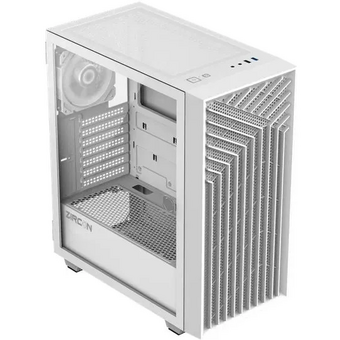  Корпус Zircon Tropez WT без БП (Midi Tower,ATX, Бел,1*USB3.0,1*USB2.0) 