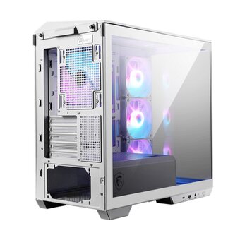  Корпус MSI MAG Pano M100R PZ White (306-7G24W21-809), Micro-ATX, 1xUSB 3.2 Gen 1, 1xUSB 3.2 Gen2 Type-C, 4x120mm ARGB Fan, ARGB+PWM, TG 