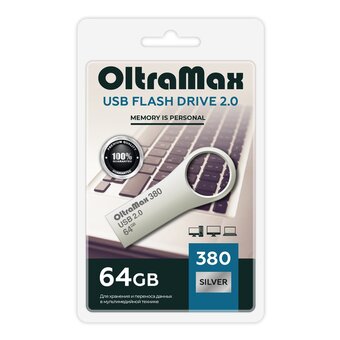  USB-флешка OLTRAMAX OM-64GB-380-Silver 2.0 