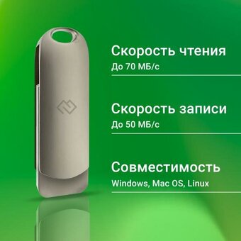  USB-флешка Digma Drive3 DGFUL128A30SR 128GB USB3.0 серебристый 