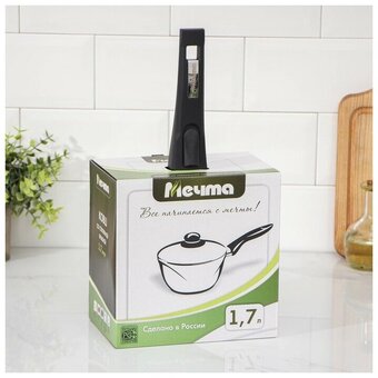  Ковш МЕЧТА 082803 Гранит star 1.7л со съемной ручкой и стеклянной крышкой 