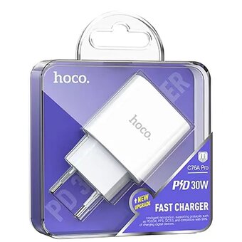 СЗУ HOCO C76A Pro Majestic single port PD30W charger(EU) (белый) 