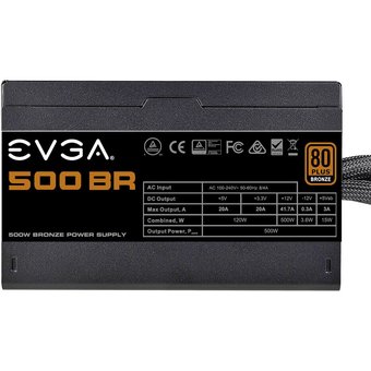  Блок питания EVGA 500 BR 100-BR-0500-K2 500W, 80+ Bronze 