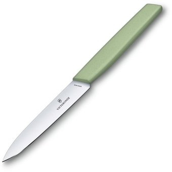  Нож кухонный Victorinox Swiss Modern (6.9006.1042) стальной универсальный лезв.100мм прямая заточка зеленый 